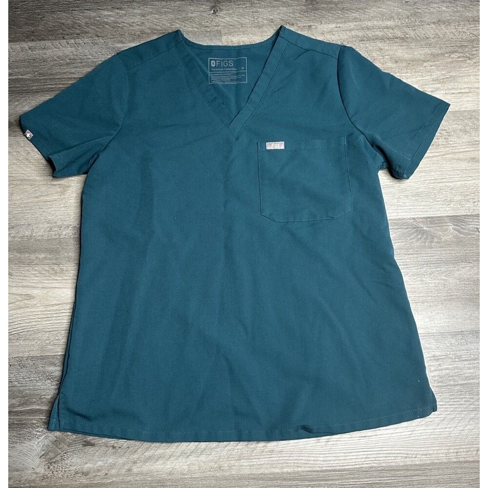 FIGS Technical Collection Women’s Hunter Green Scrub Top Size Medium - 4228